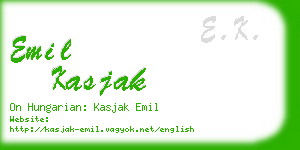 emil kasjak business card